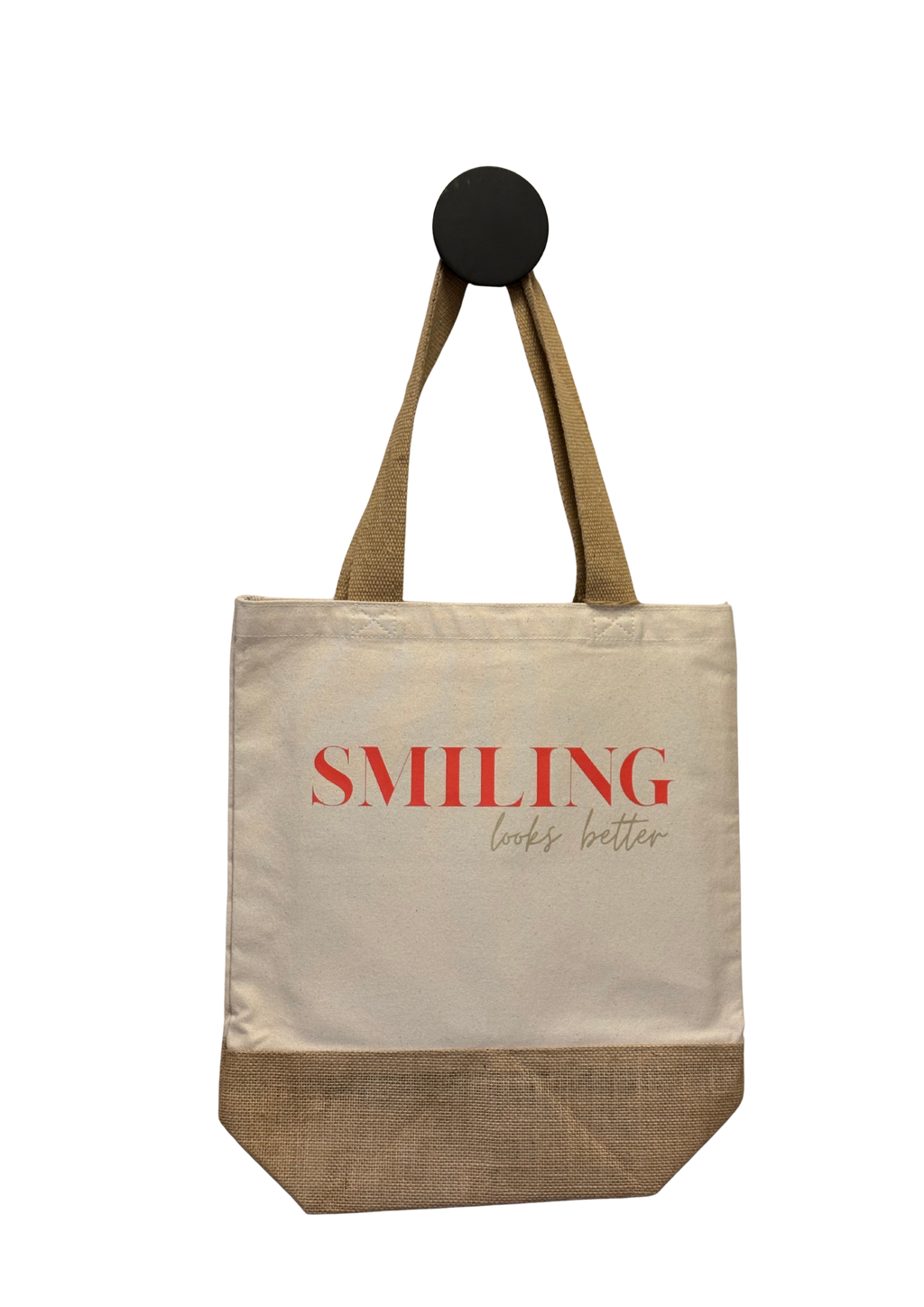 Jute Shopper – „smiling looks better“