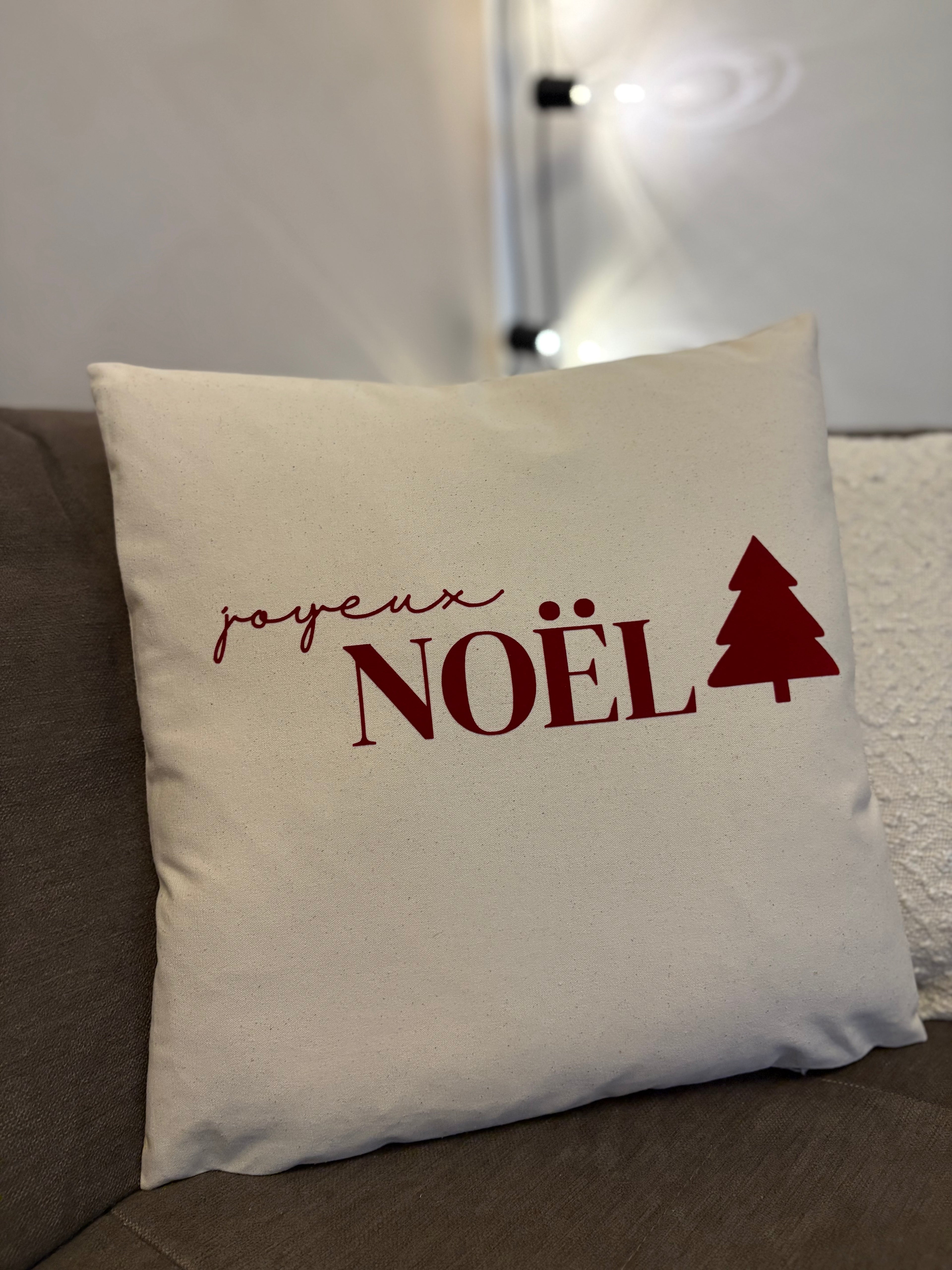 Kissenbezug Weihnachten 40x40 cm | handgemacht, fairtrade, Joyeux Noël