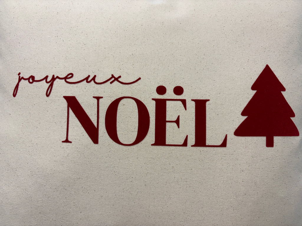 Kissenbezug Weihnachten 40x40 cm | handgemacht, fairtrade, Joyeux Noël