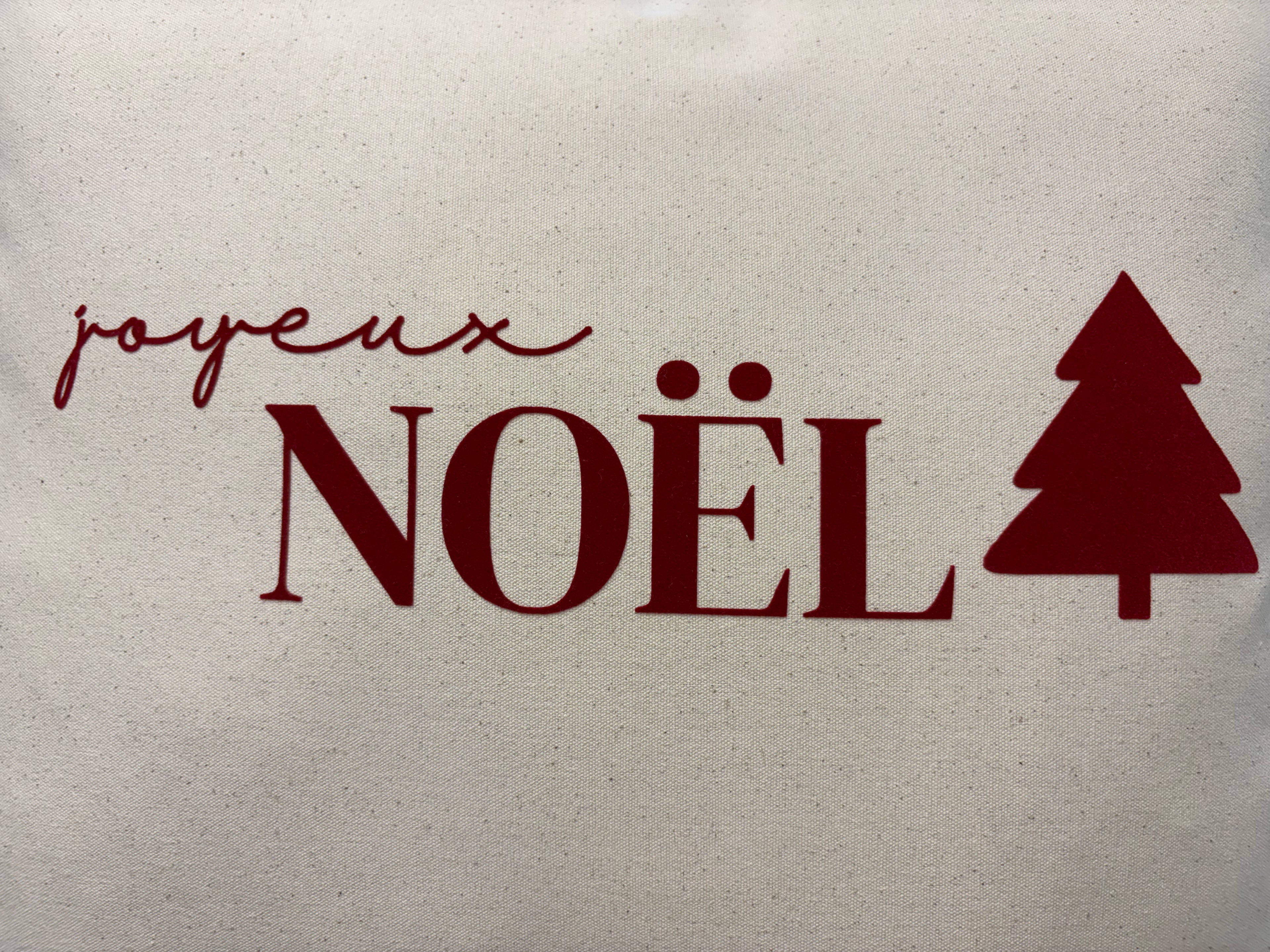 Kissenbezug Weihnachten 40x40 cm | handgemacht, fairtrade, Joyeux Noël