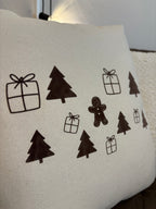 Kissenbezug Weihnachten 40x40 cm | handgemacht, fairtrade, Weihnachtsmotive Lebkuchen Tannen