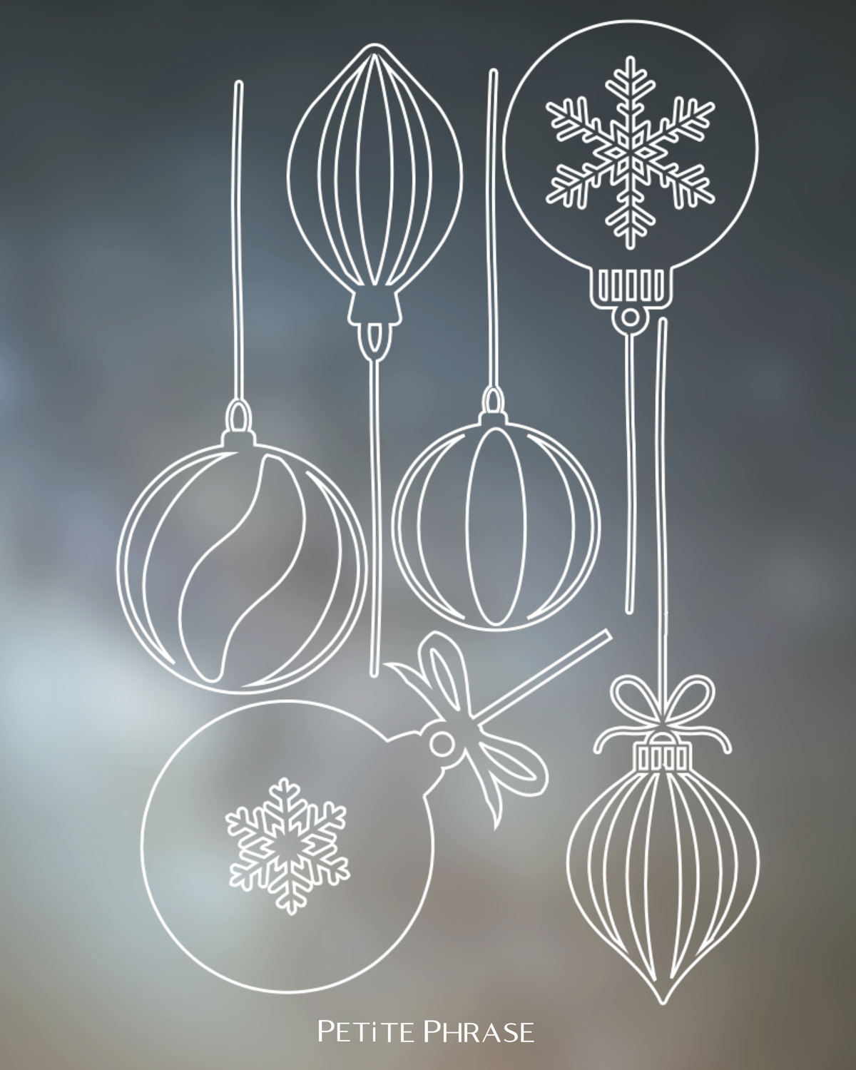 Fensterbild wiederverwendbar Winter | Weihnachtskugeln| Sticker Aufkleber Fenstersticker Fensteraufkleber
