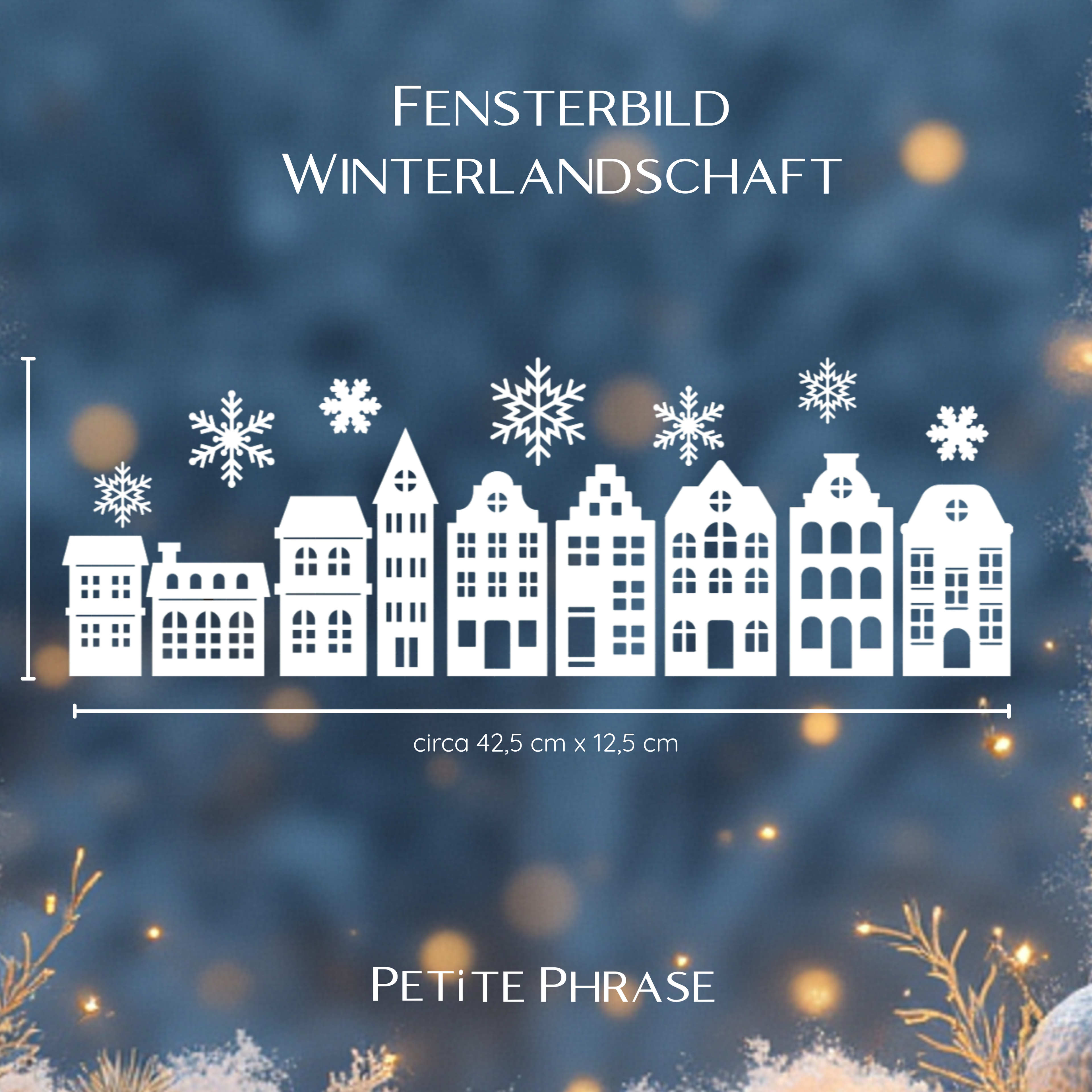 Fenstersticker Weihnachtsdorf – Magische Winterlandschaft, handgemachte Sticker für Zuhause & Kinderzimmer