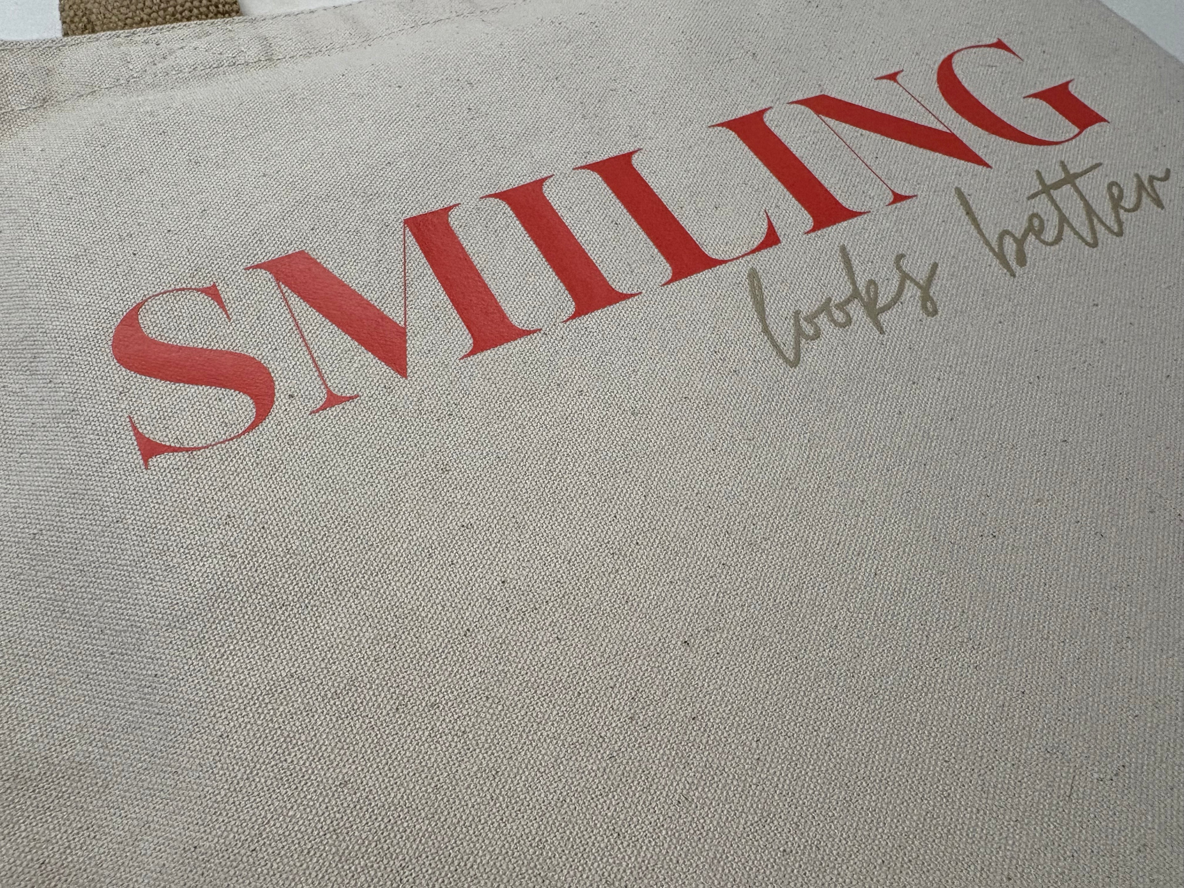 Jute Shopper – „smiling looks better“