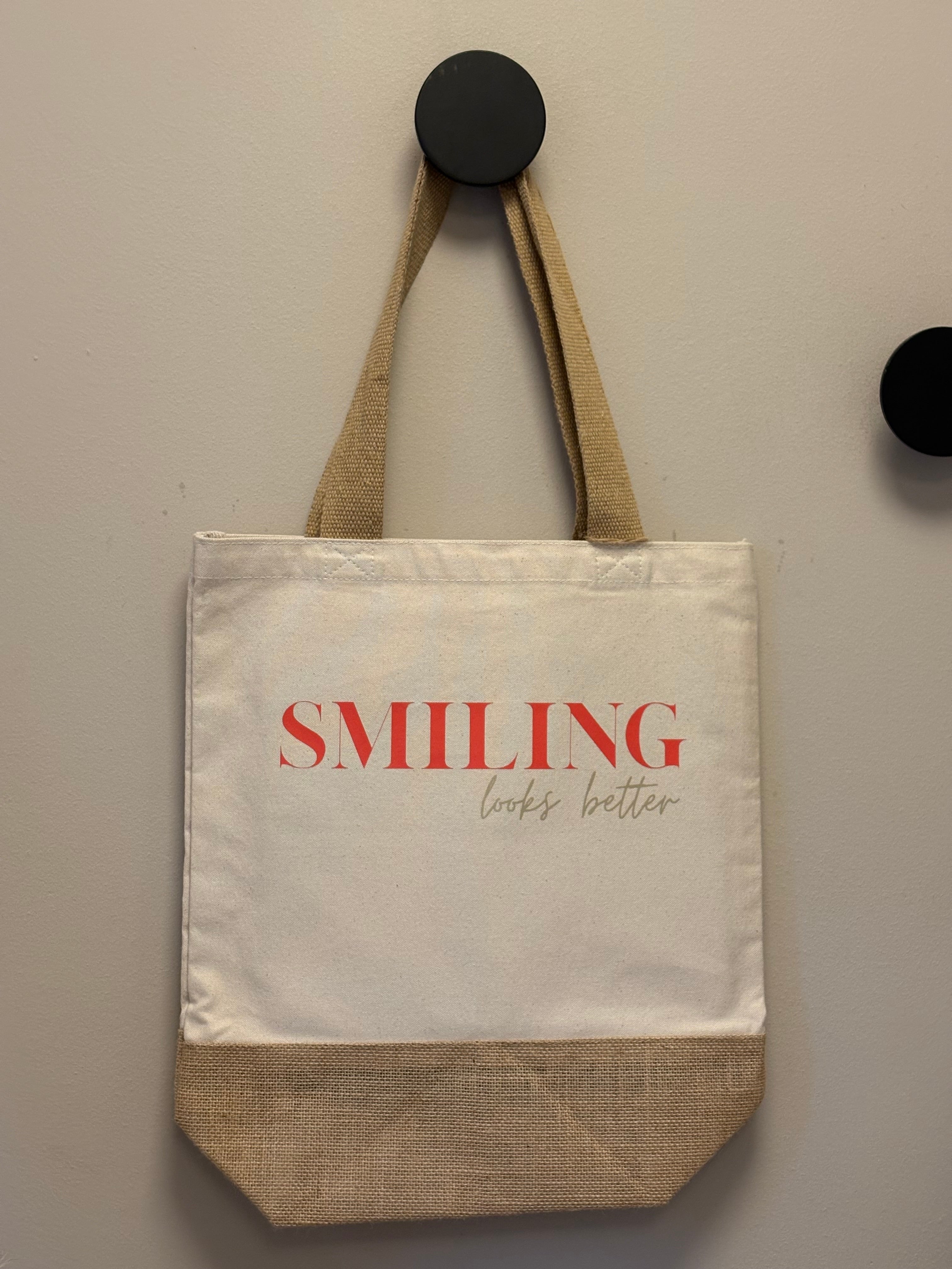 Jute Shopper – „smiling looks better“