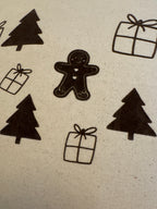 Kissenbezug Weihnachten 40x40 cm | handgemacht, fairtrade, Weihnachtsmotive Lebkuchen Tannen