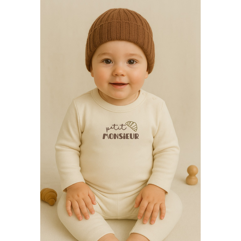 Mini Longsleeve – „petit Monsieur“ | Bio-Baumwolle