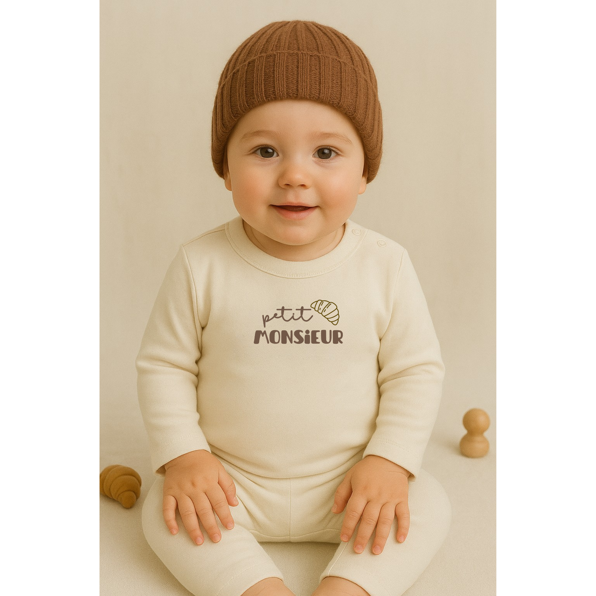 Mini Longsleeve – „petit Monsieur“ | Bio-Baumwolle