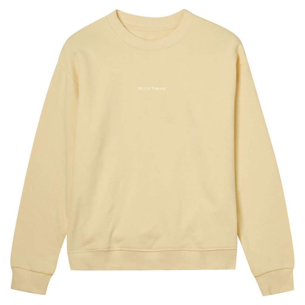 Damen-Sweater | „mer & soleil, la vie est belle“ | mit Bio-Baumwolle in Zertifizierung