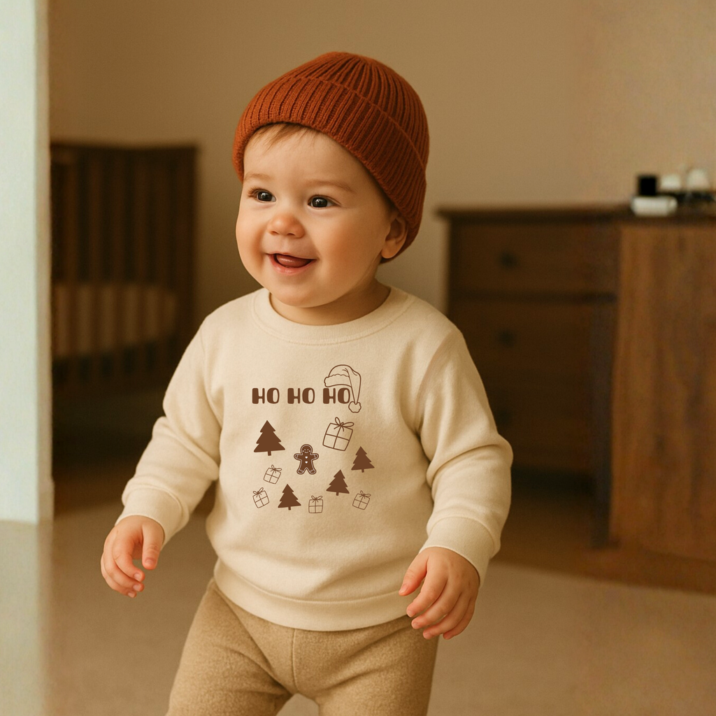 Weihnachtspullover Baby Kinder | Natural Christmas HoHoHo | mit Bio-Baumwolle in Zertifizierung