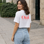 Women heavy Crop T-shirt | Oui mon chéri | Bio-Baumwolle