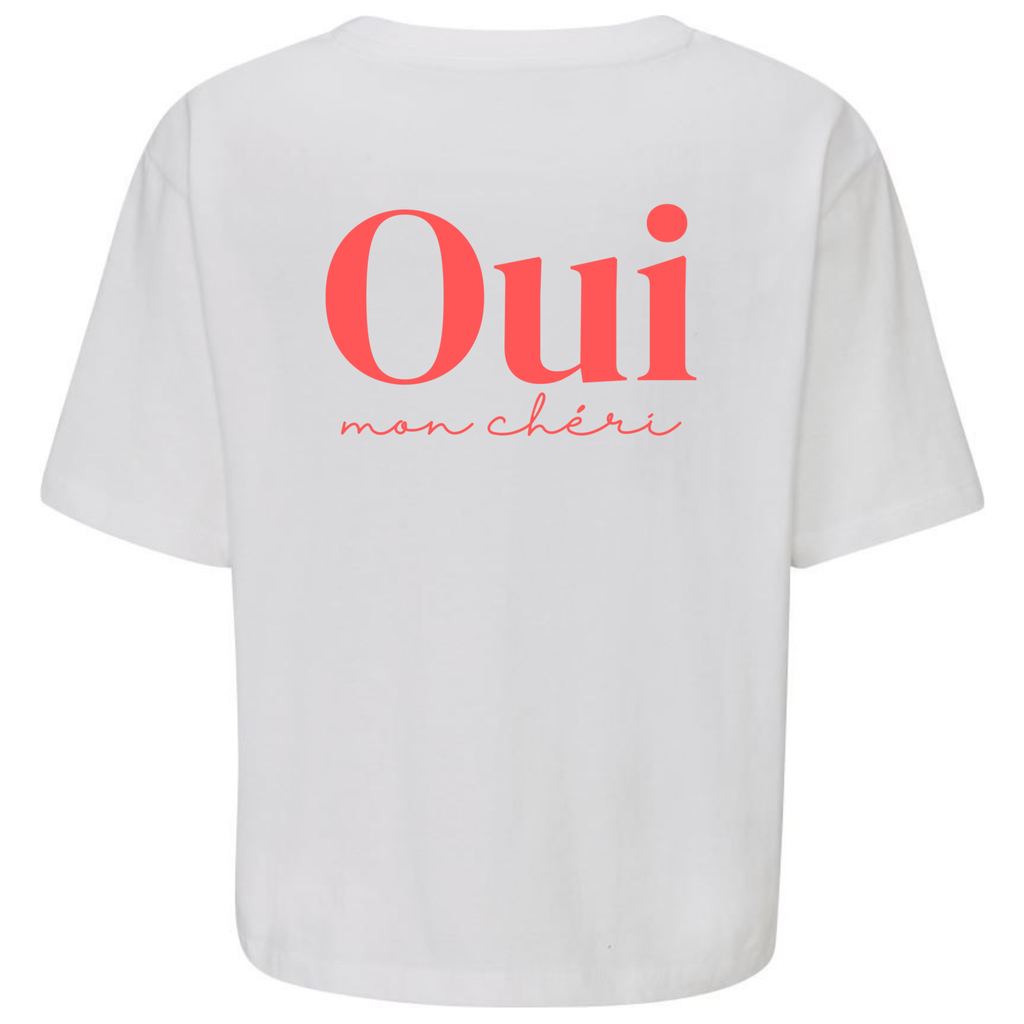 Women heavy Crop T-shirt | Oui mon chéri | Bio-Baumwolle