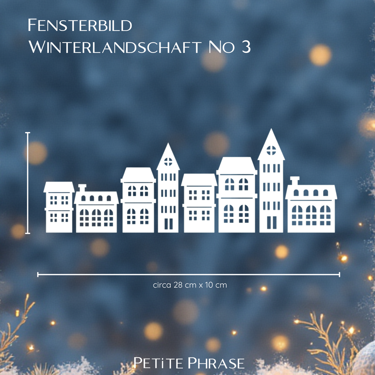 Fenstersticker Winterlandschaft 3 – Magische Winterlandschaft, handgemachte Sticker für Zuhause & Kinderzimmer