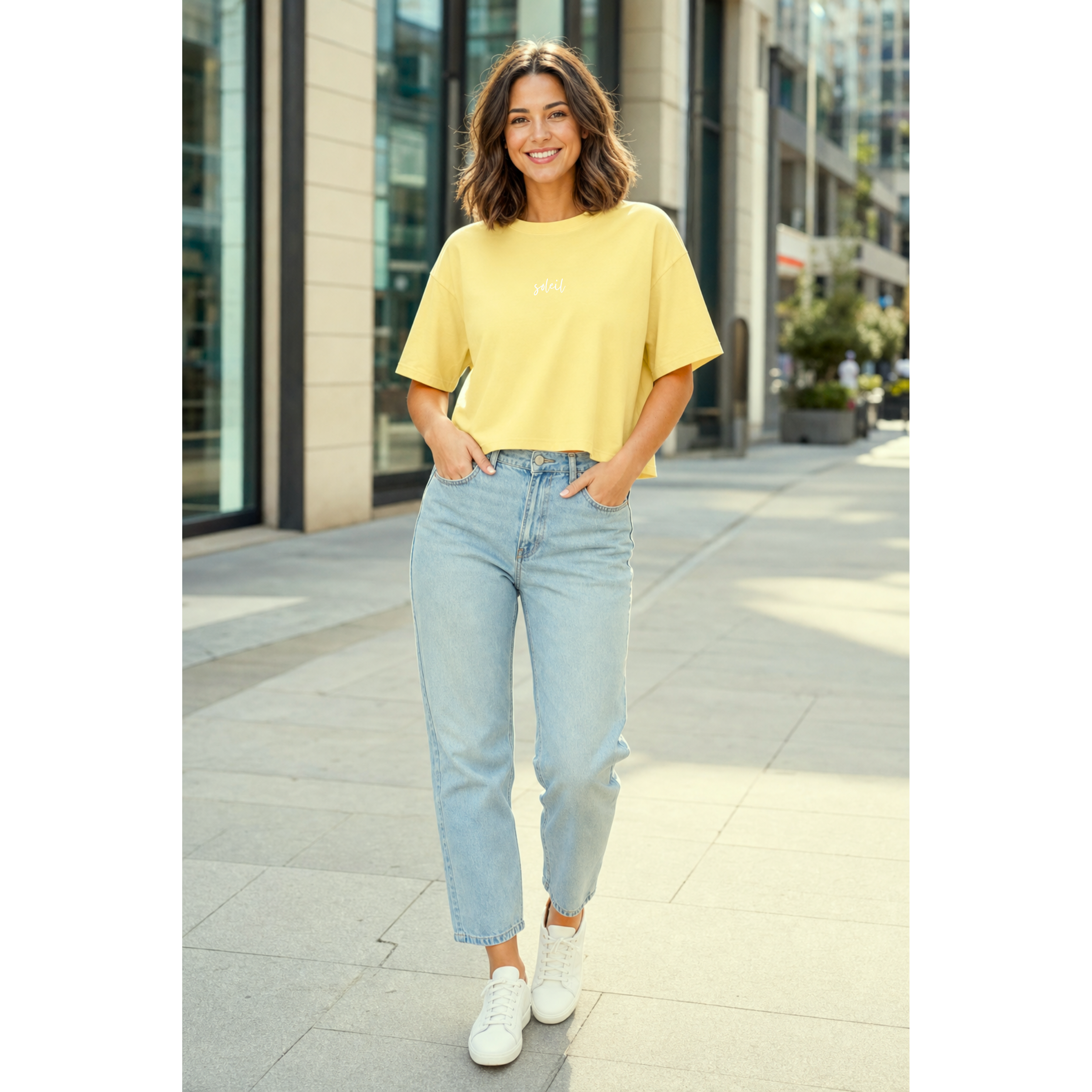 Women Boxy T-shirt | Soleil | Bio-Baumwolle